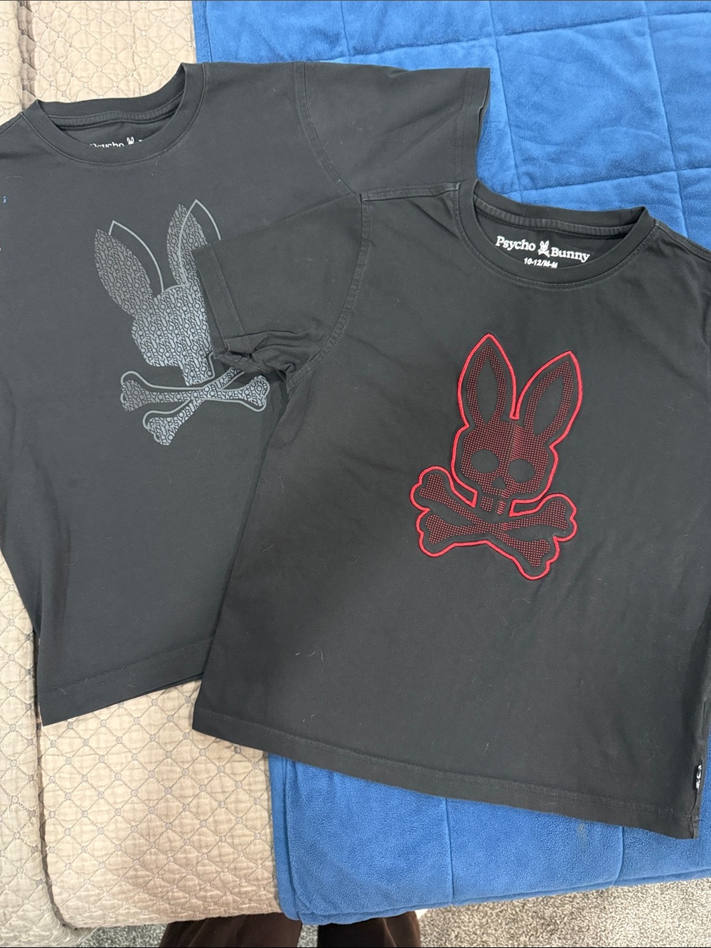 Psycho Bunny Kids Black Tee with Red Bunny Skull Accent